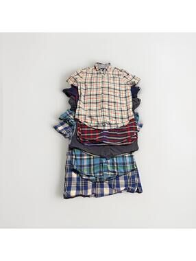 Lot of 5 Tommy Hilfiger Large Short Sleeve Button-down Blue,Red, plaid (A30)